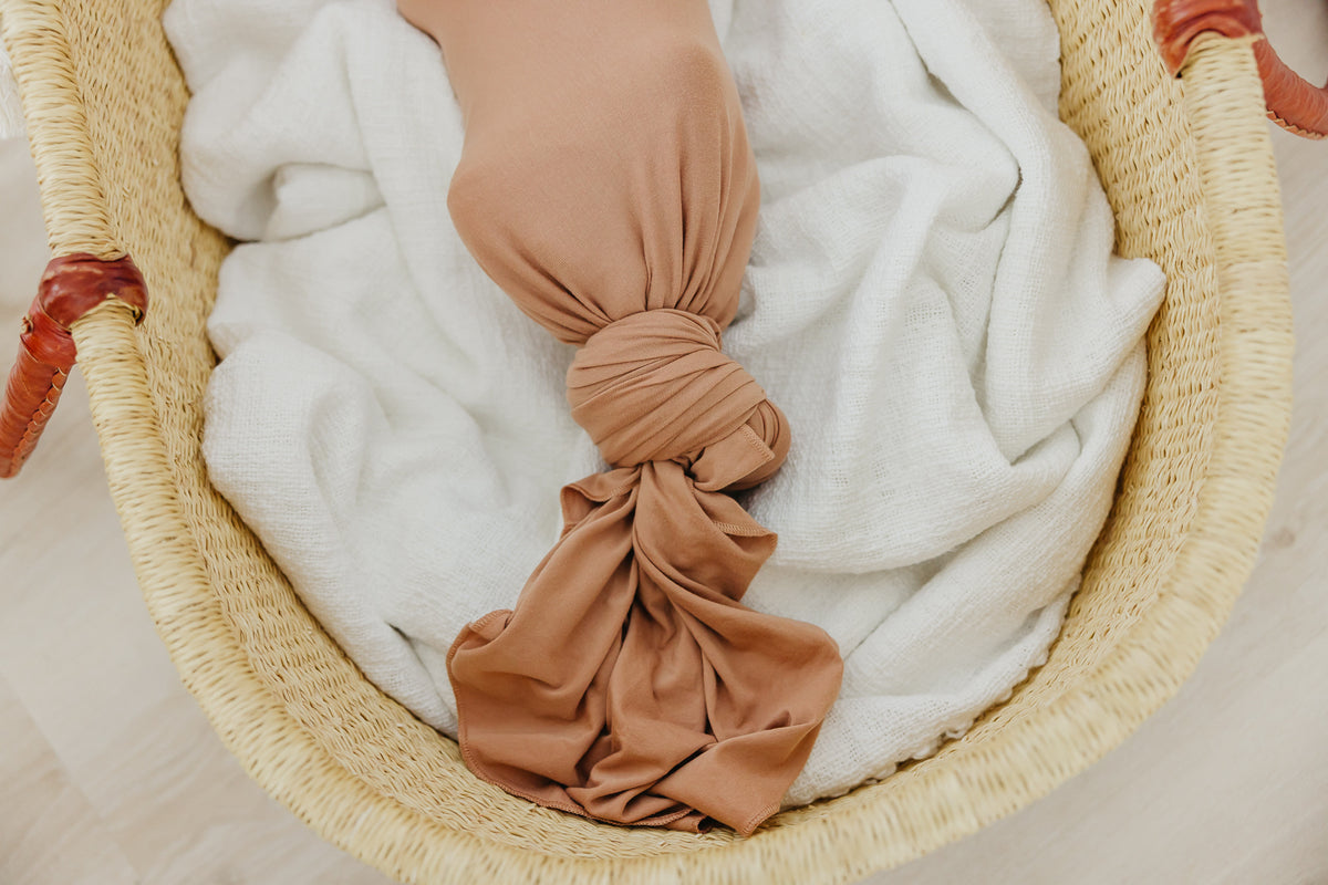 Knit Swaddle Blanket - Pecan