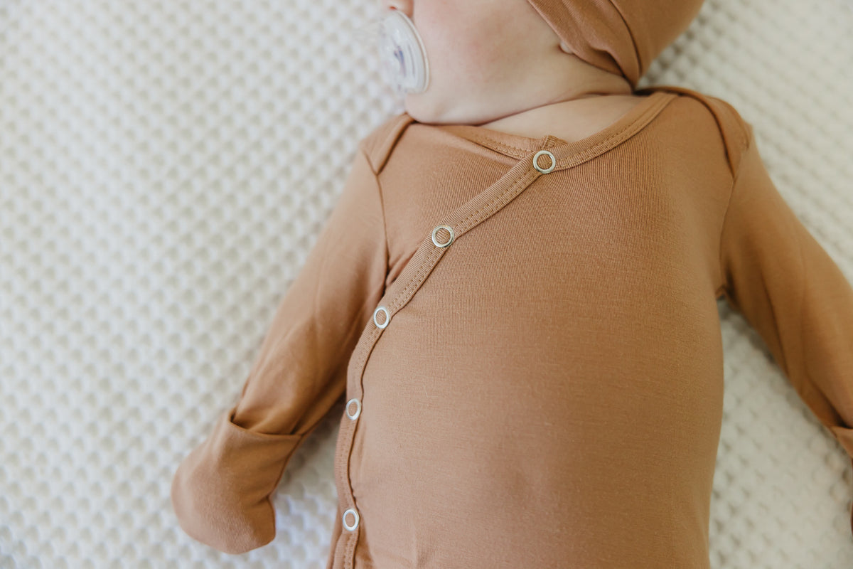 Newborn Knotted Gown - Pecan