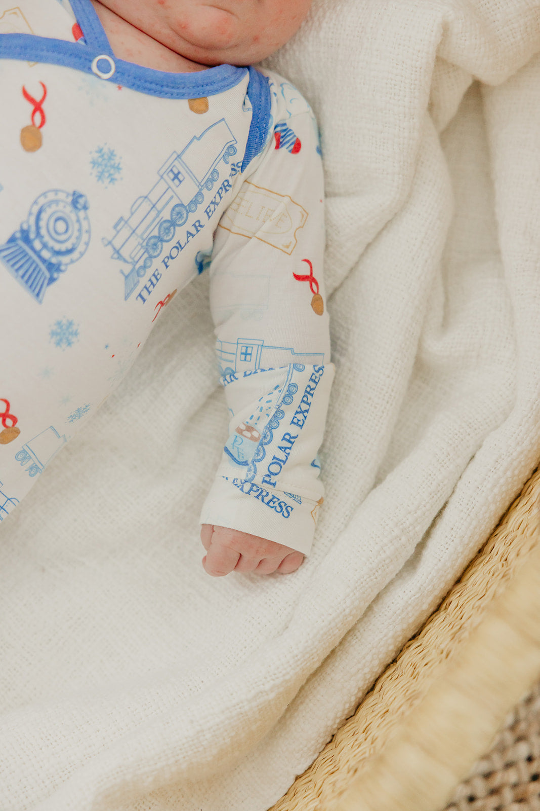 Newborn Knotted Gown - The Polar Express