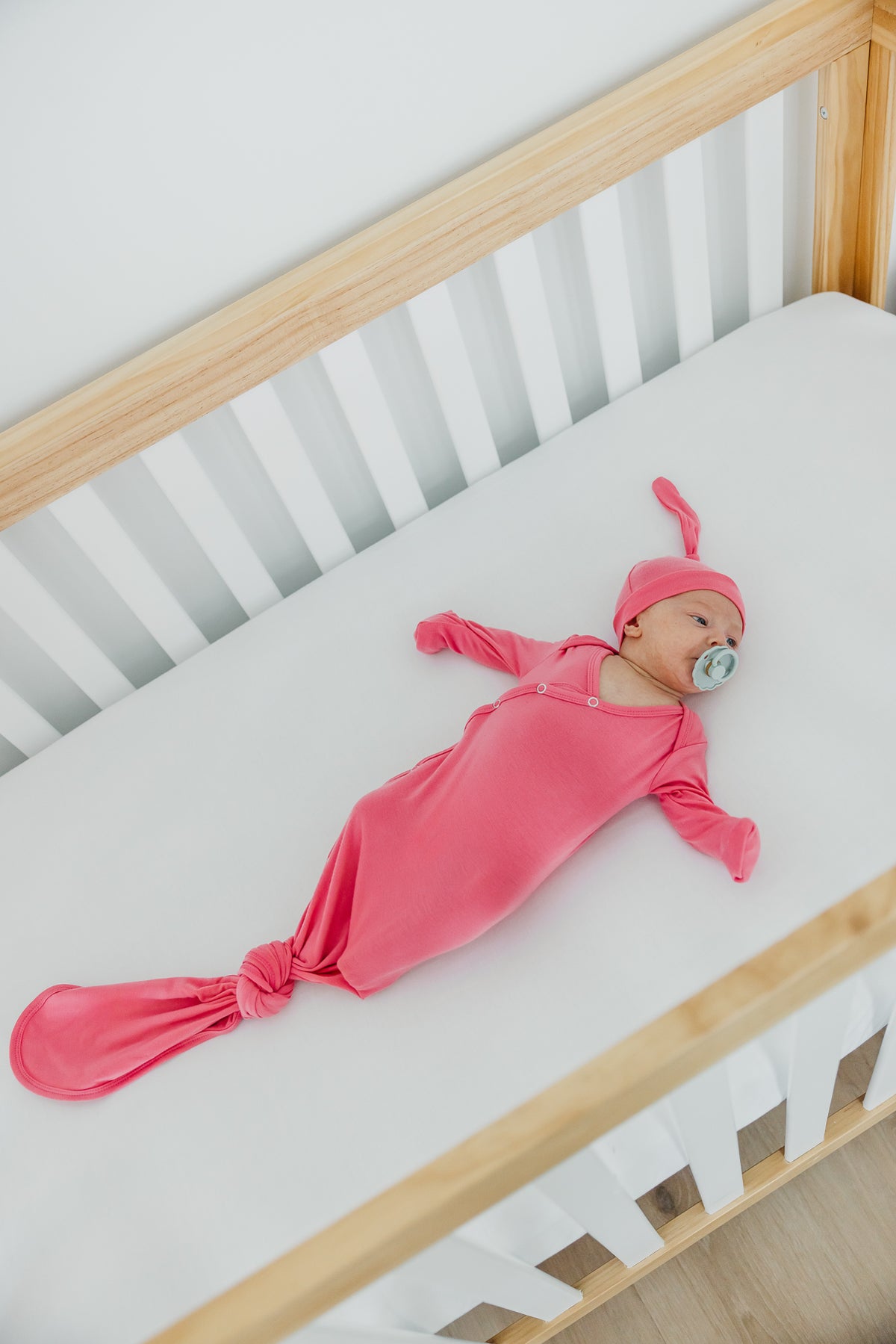 Newborn Knotted Gown - Flamingo