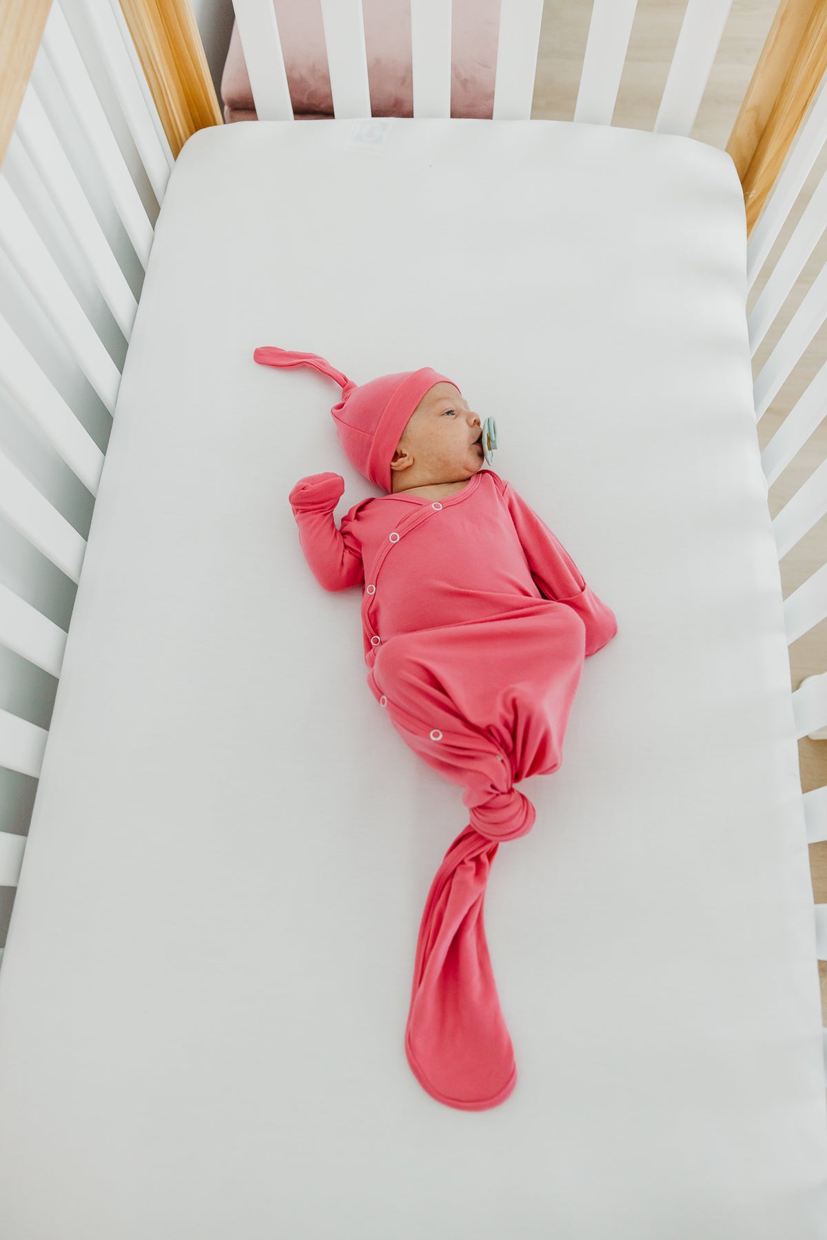 Newborn Knotted Gown - Flamingo