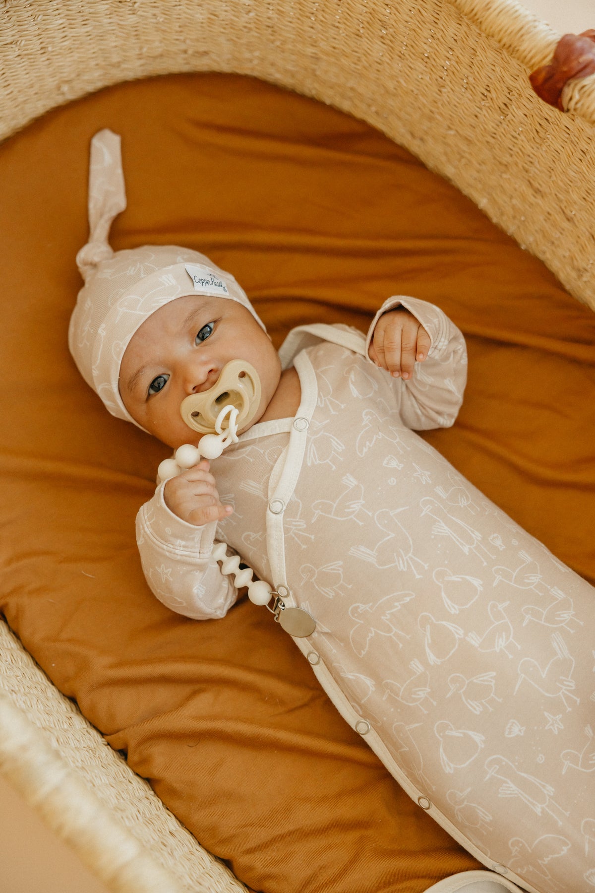 Newborn Knotted Gown - Sandy