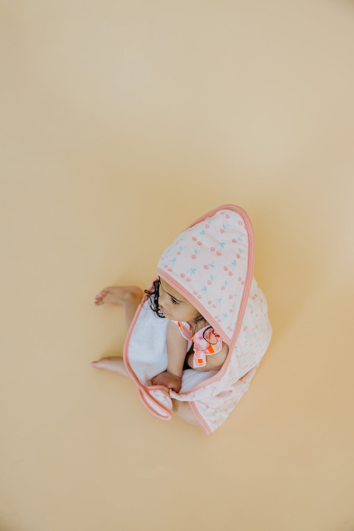Premium Baby  Knit Hooded Towel - Cheery