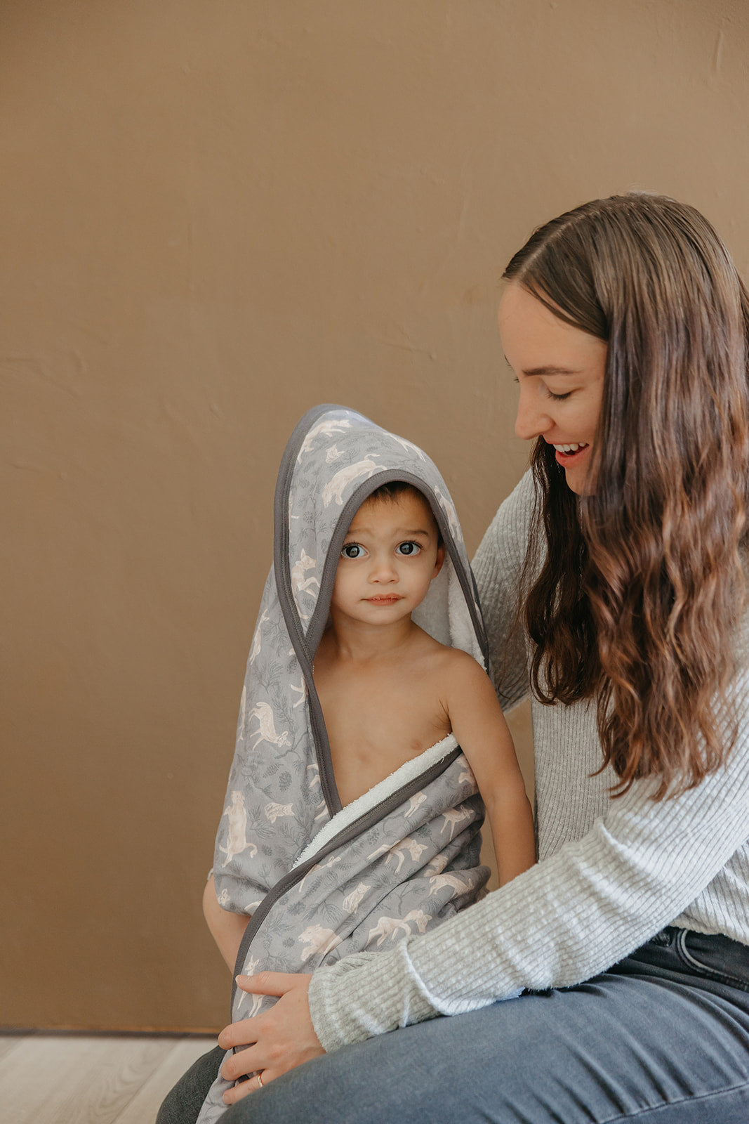 Premium Baby Knit Hooded Towel - Timber