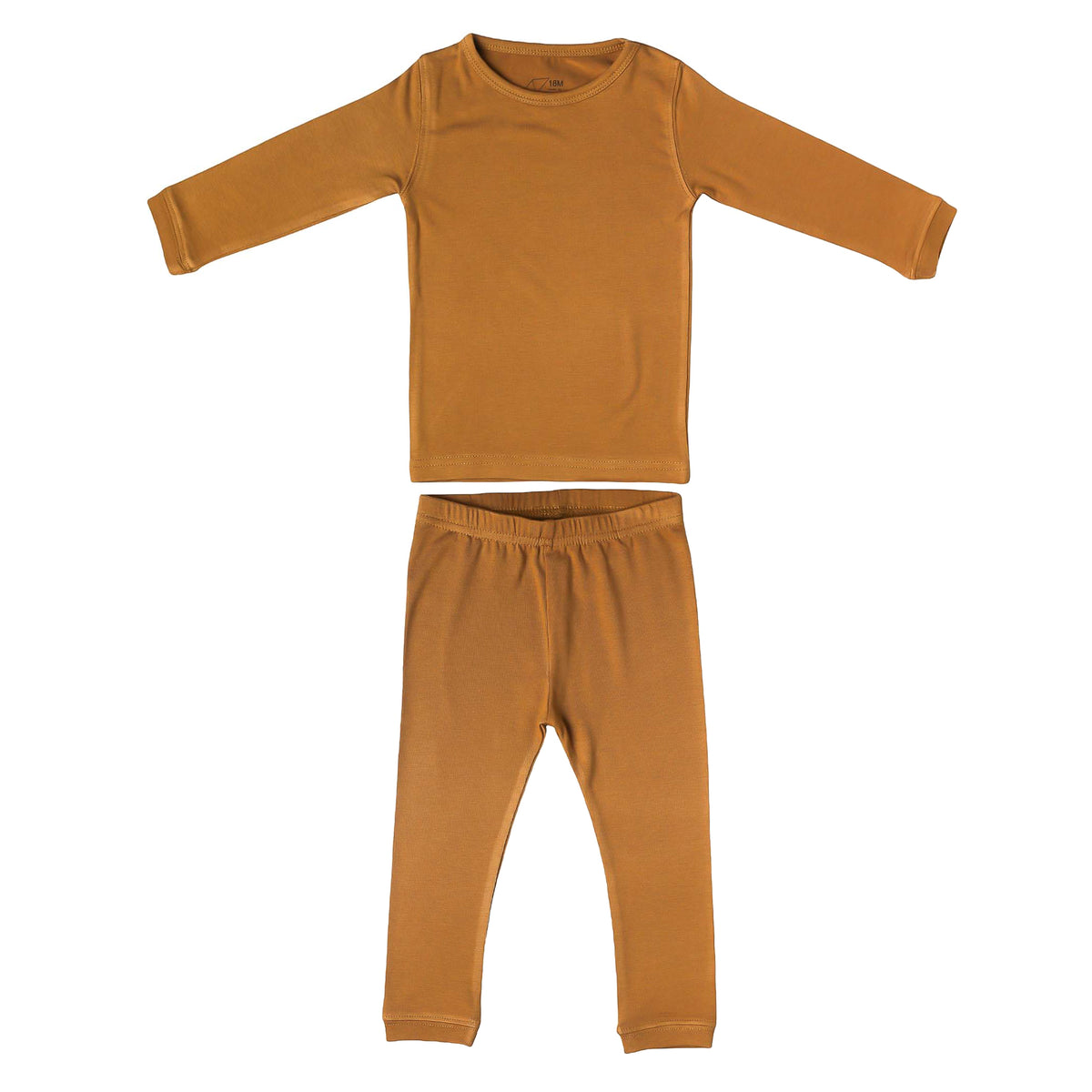 2pc Long Sleeve Pajama Set - Camel