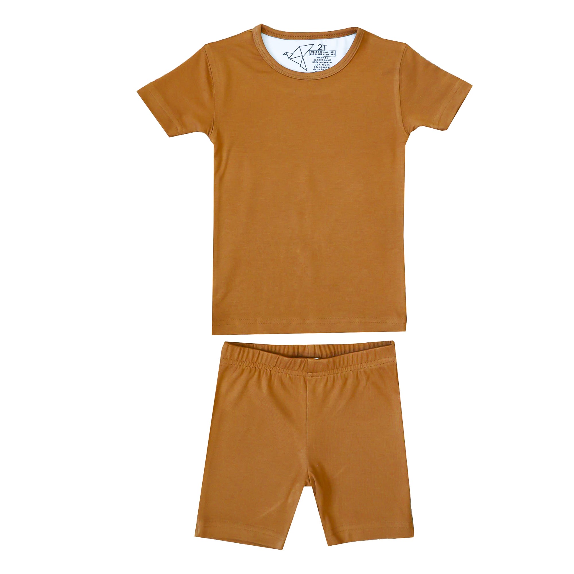 2pc Short Sleeve Pajama Set - Camel