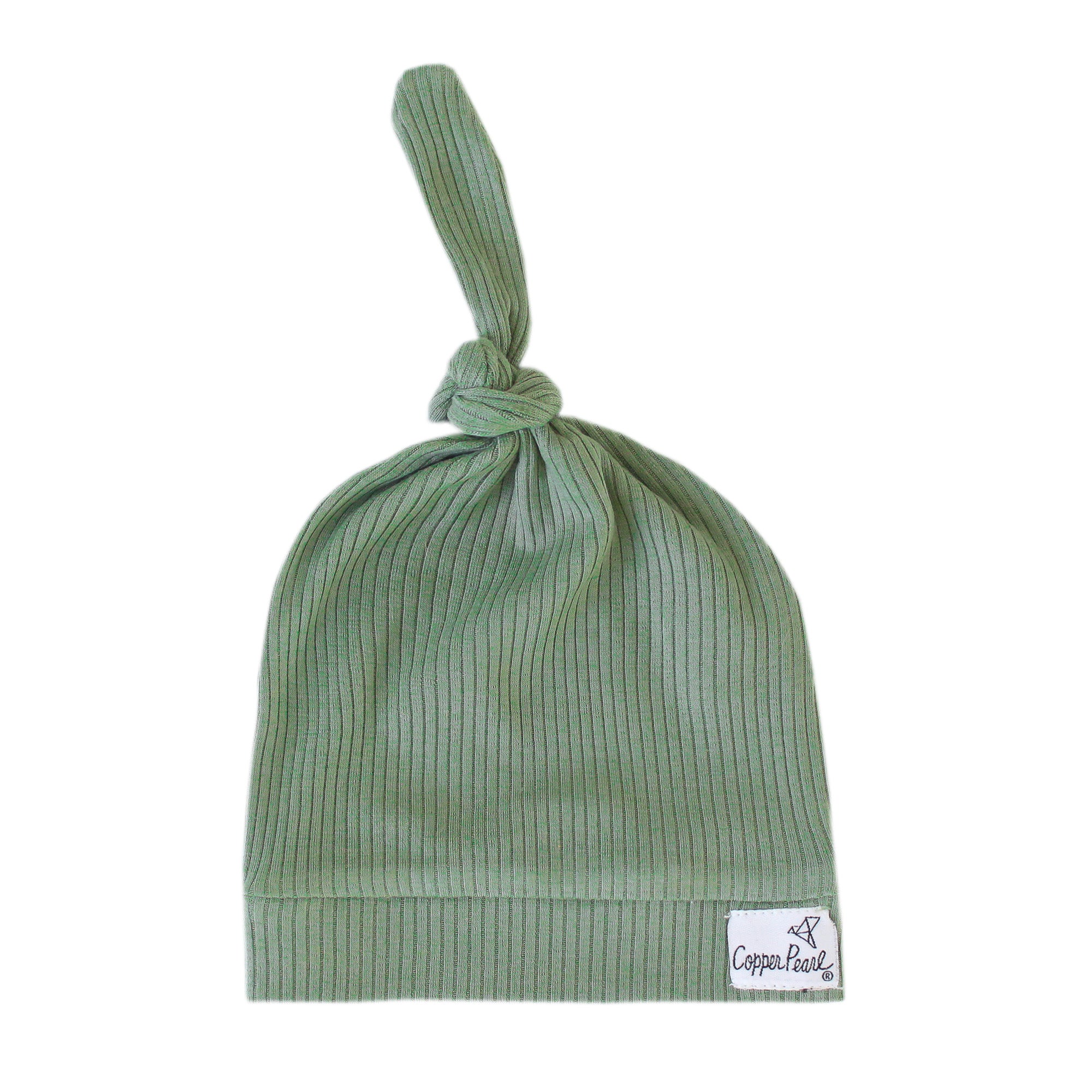Rib Knit Top Knot Hat - Clover