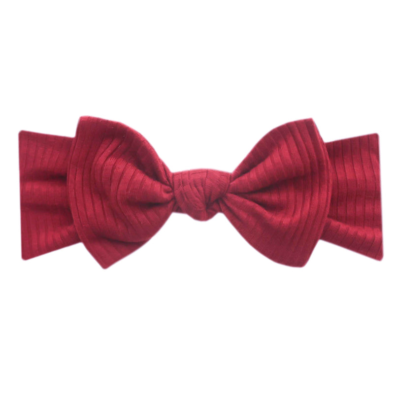 Knit Headband Bow - Cranberry