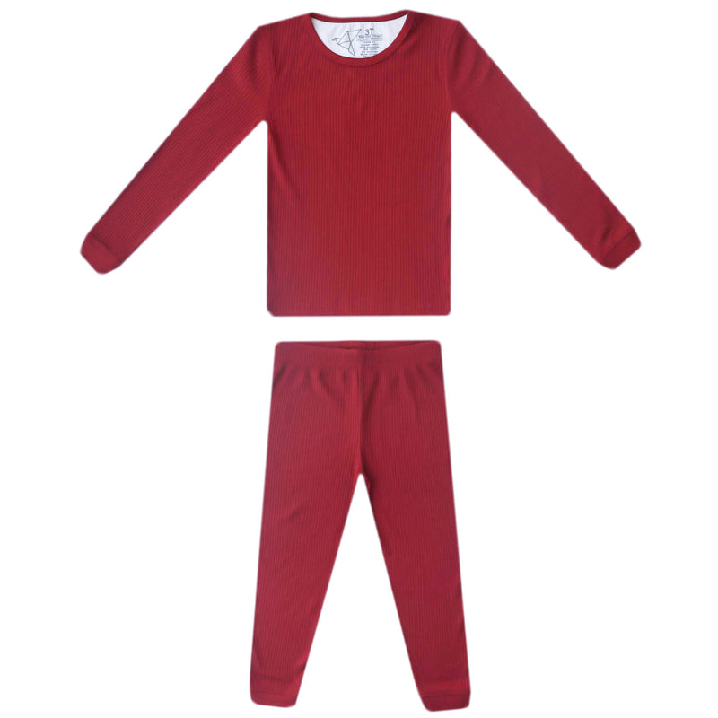 2pc Long Sleeve Pajama Set - Cranberry