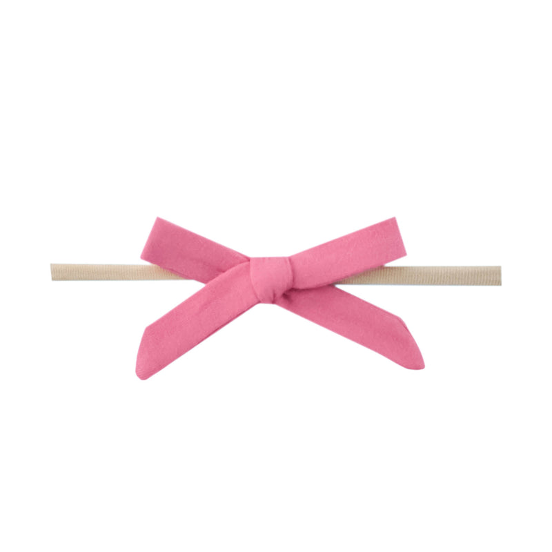 Ribbon Nylon Bow - Flamingo