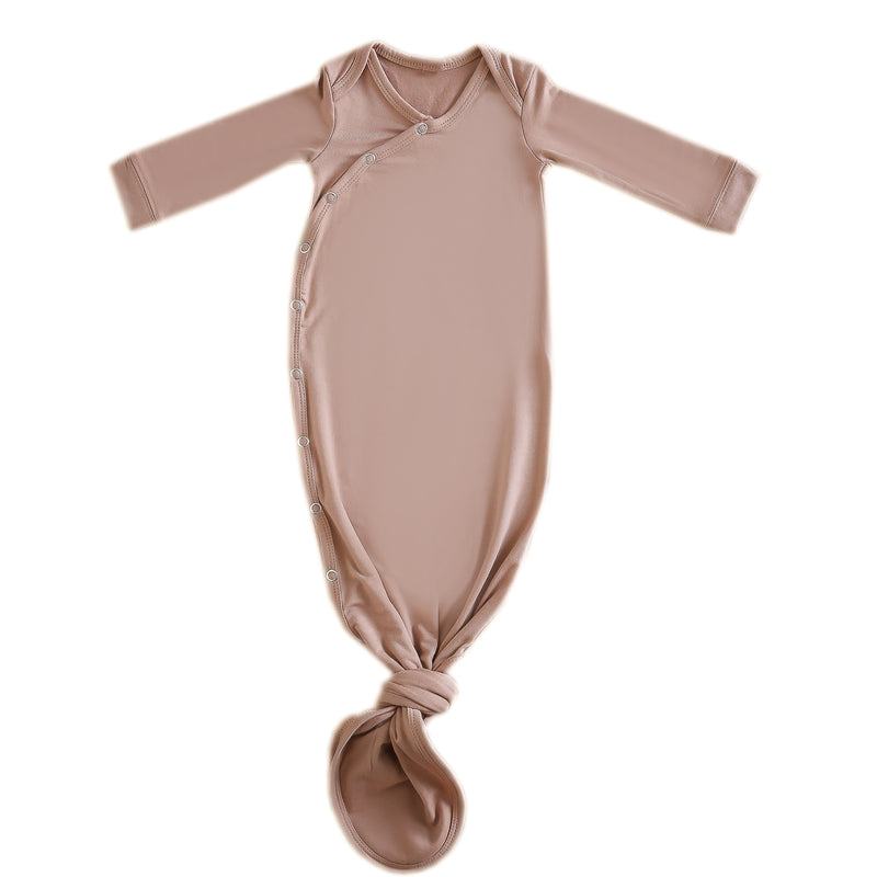 Newborn Knotted Gown - Pecan
