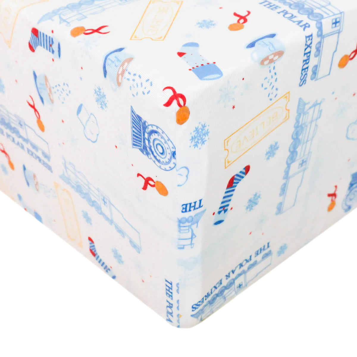 Premium Knit Fitted Crib Sheet The Polar Express Copper Pearl