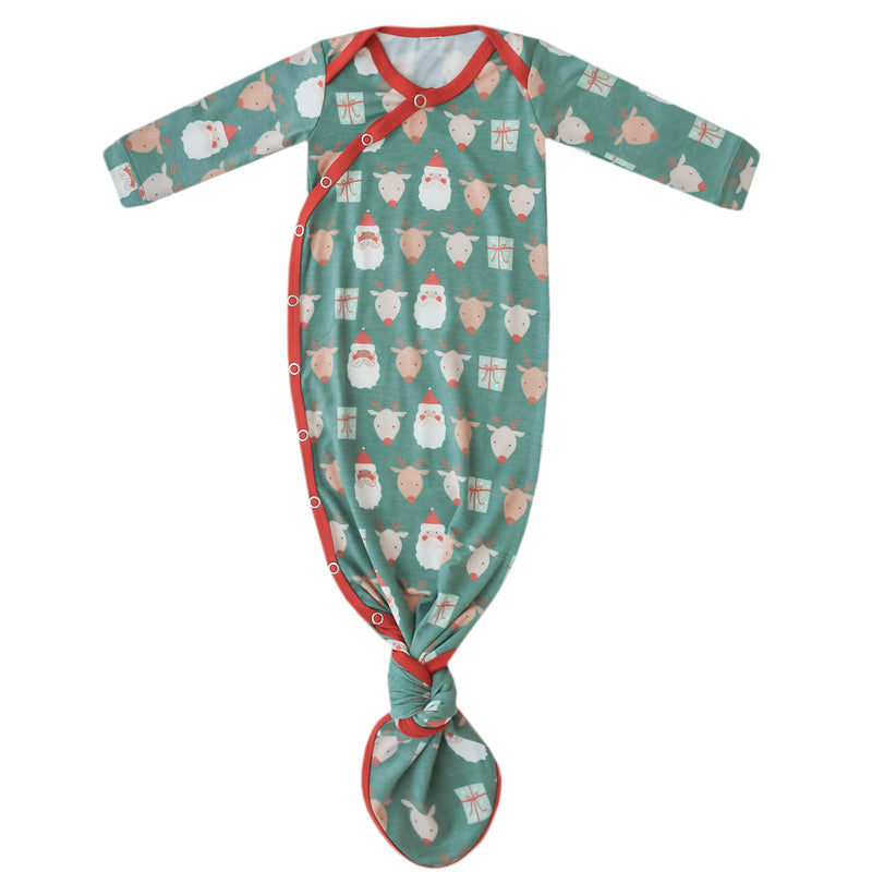 Newborn Knotted Gown - Prancer