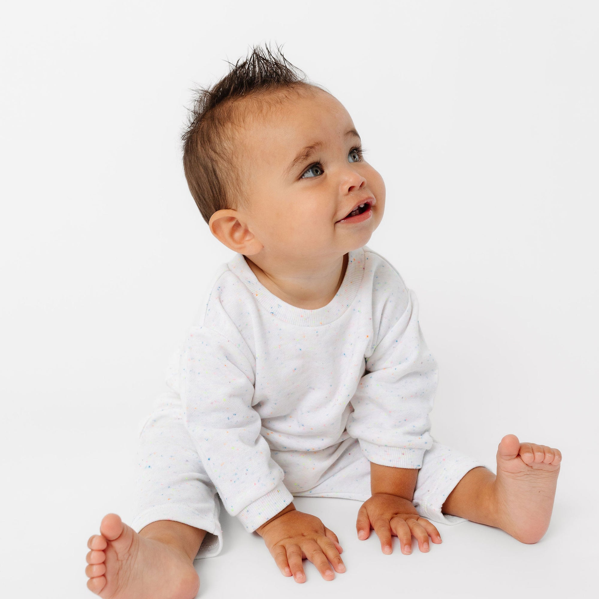 baby grey speckle sweatshirt set main image 1