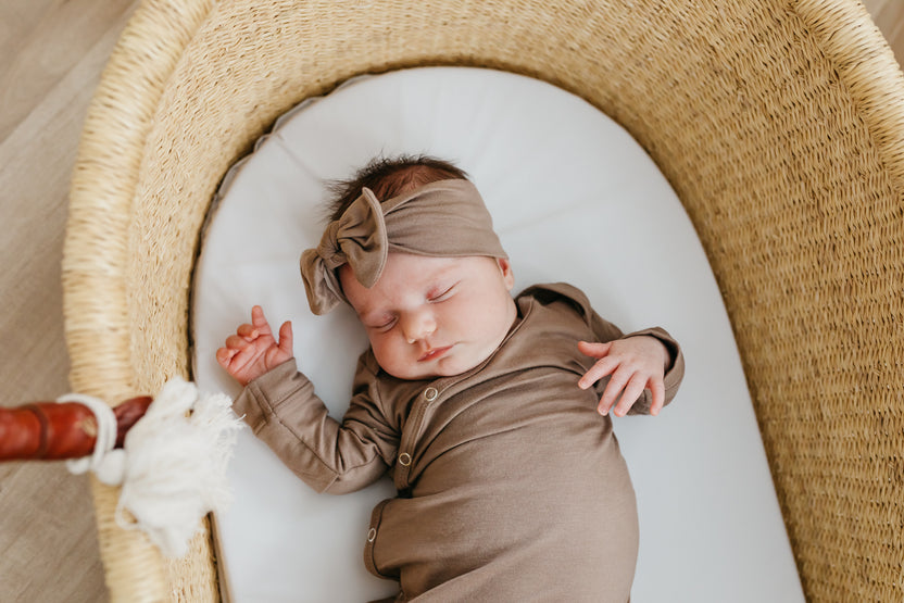 Newborn Knotted Gown Gobi Copper Pearl