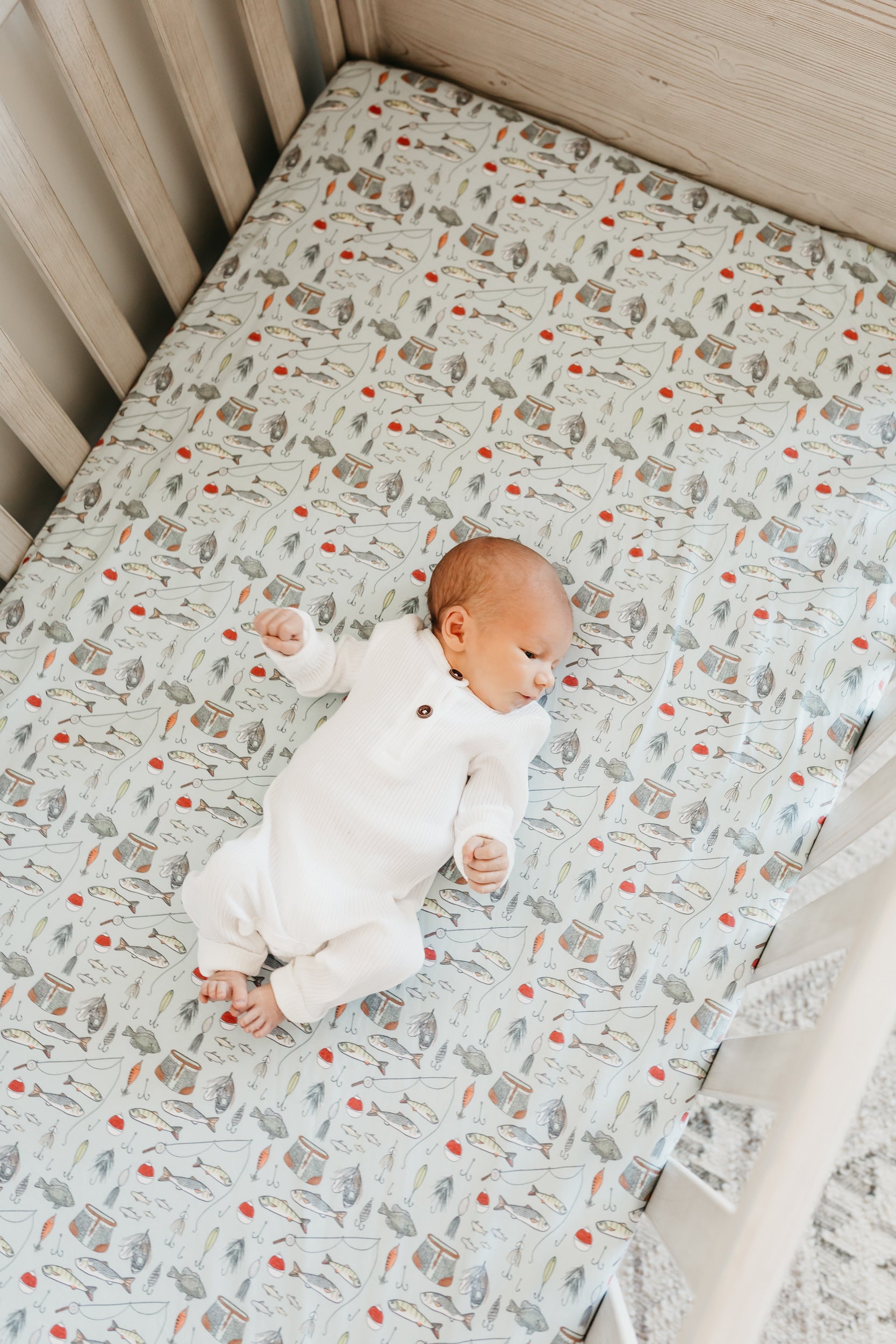 Premium Knit Fitted Crib Sheet - Trout