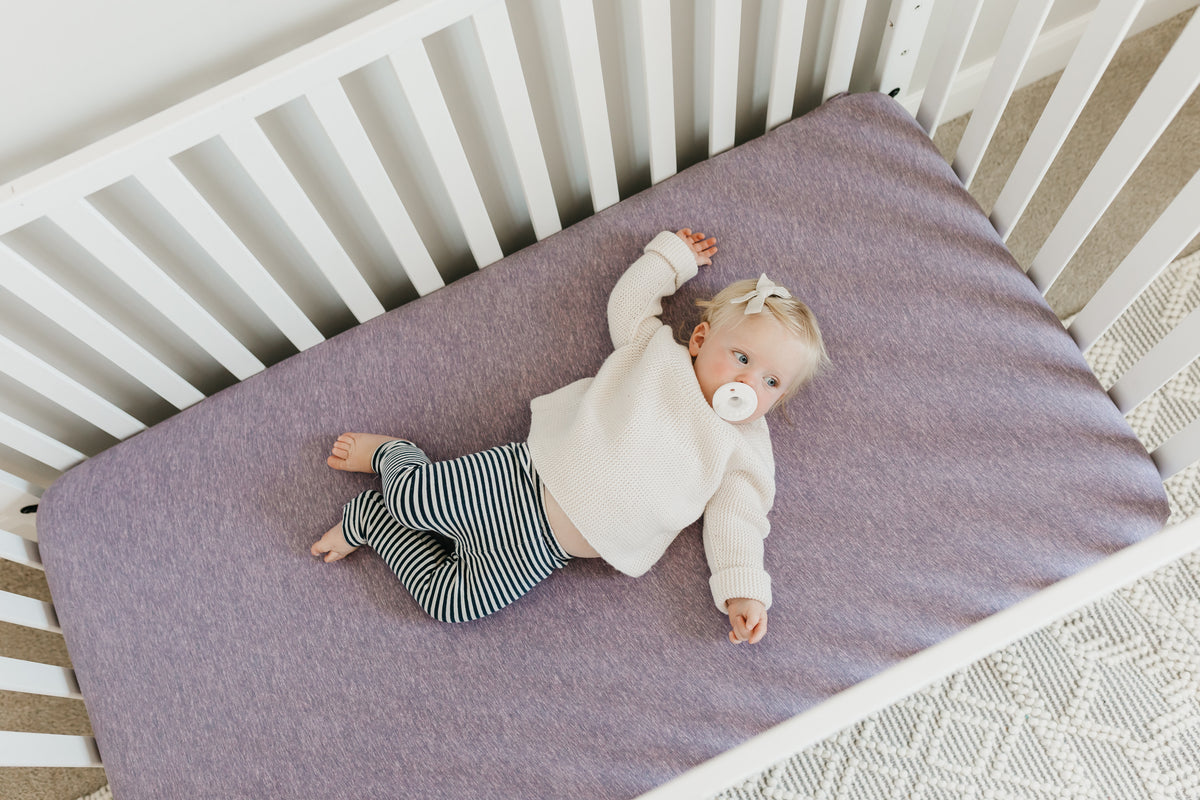 Premium Knit Fitted Crib Sheet - Violet