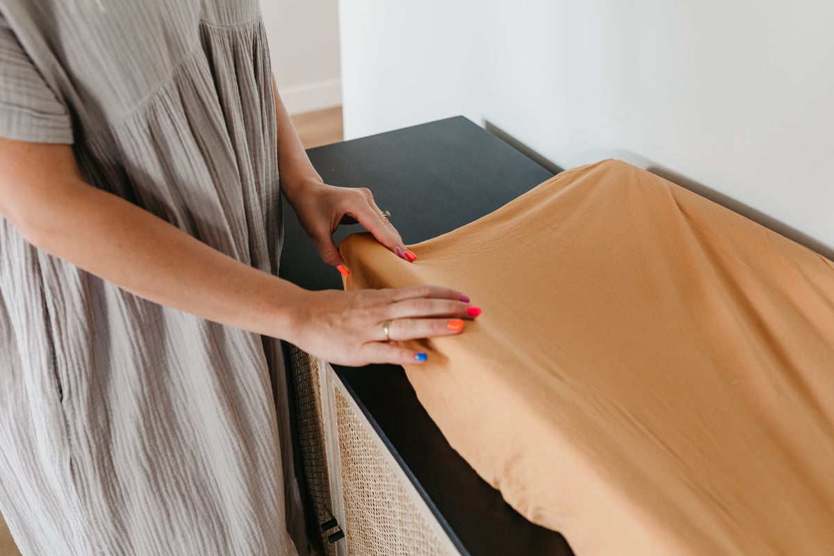 Premium Knit Diaper Changing Pad Cover - Dune