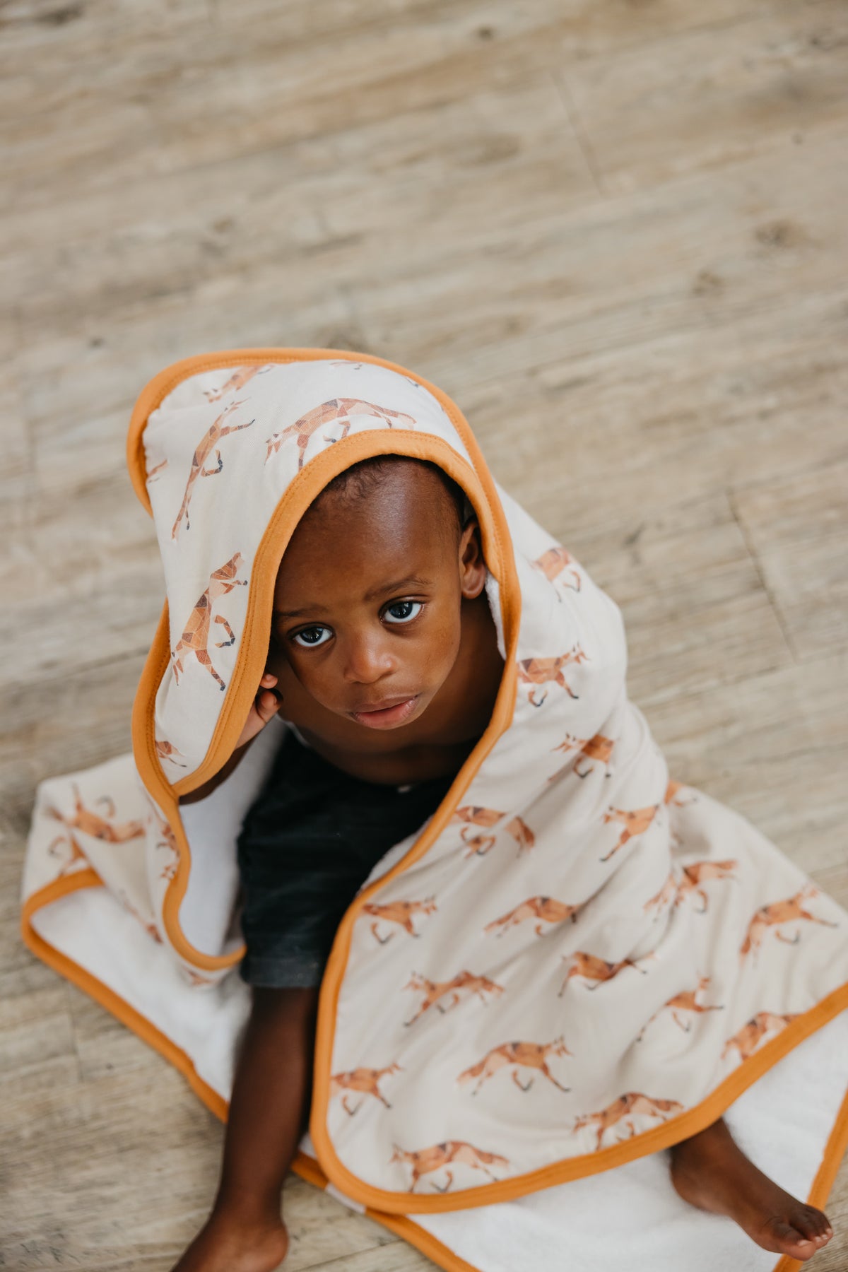 Copper Pearl Knit Hooded Towel