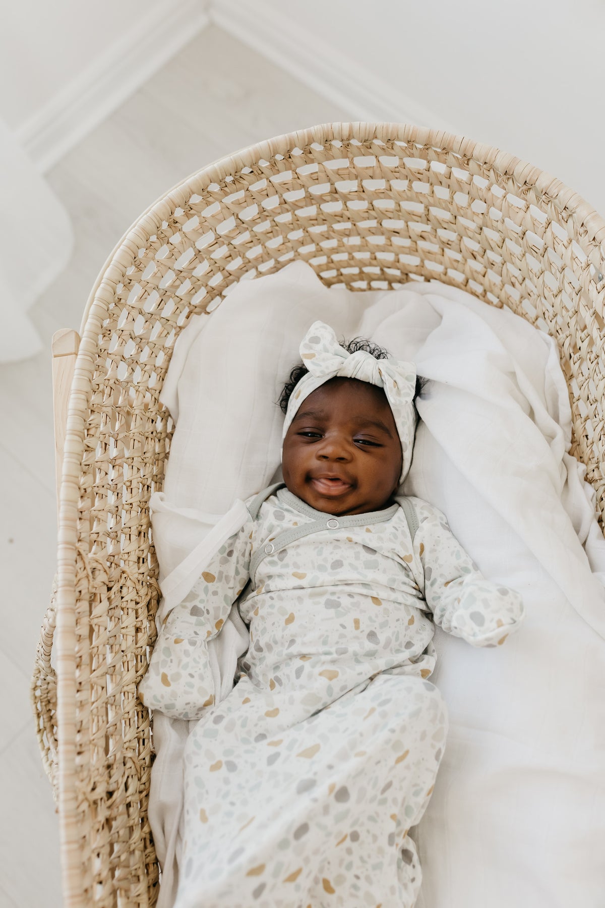 Knit Headband Bow Arlo Copper Pearl