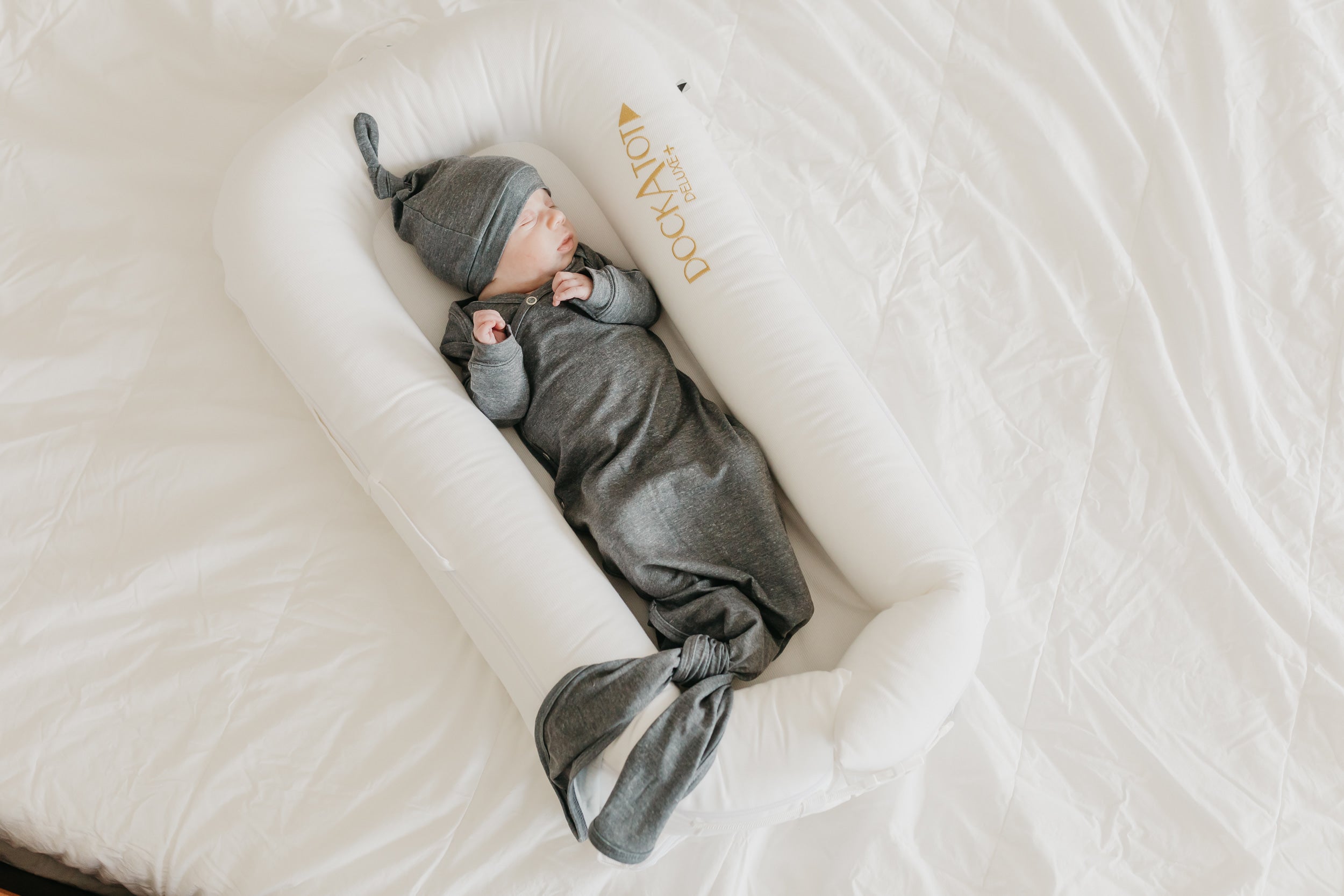 Newborn Knotted Gown - Slate