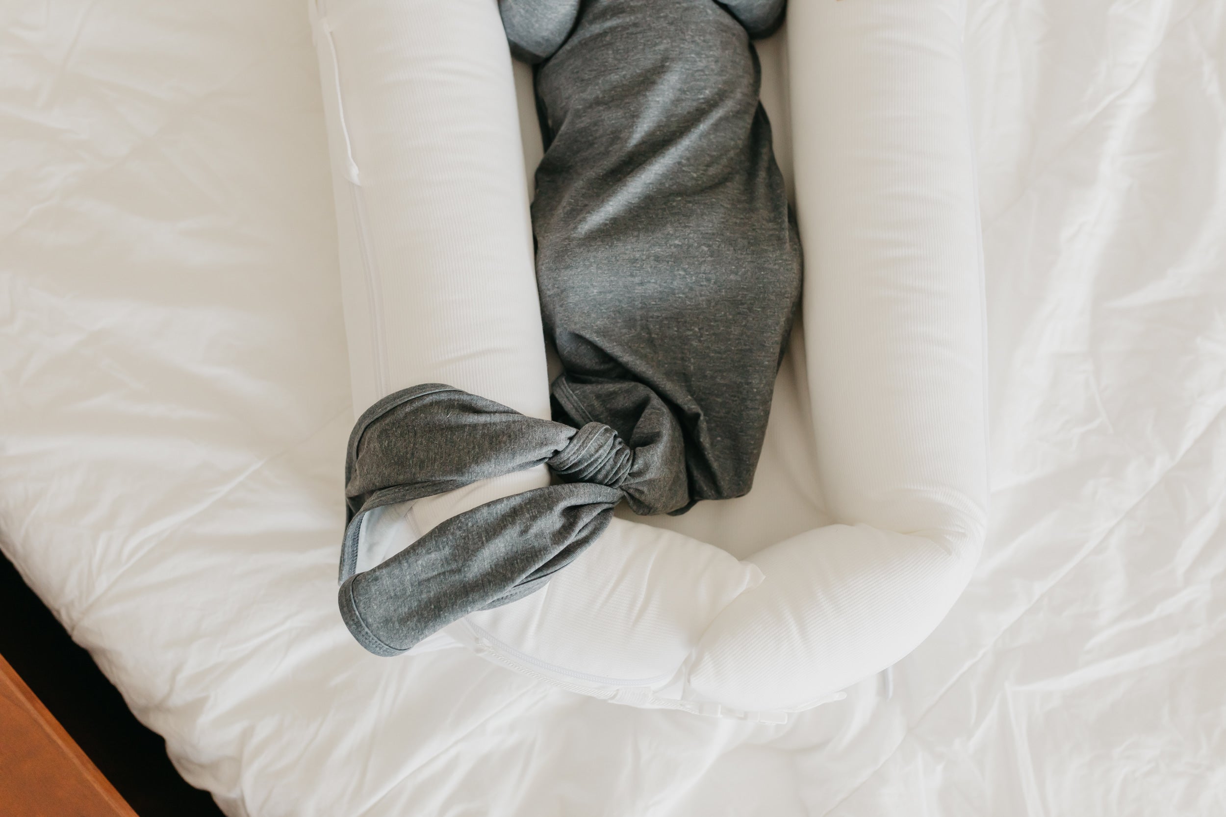 Newborn Knotted Gown - Slate
