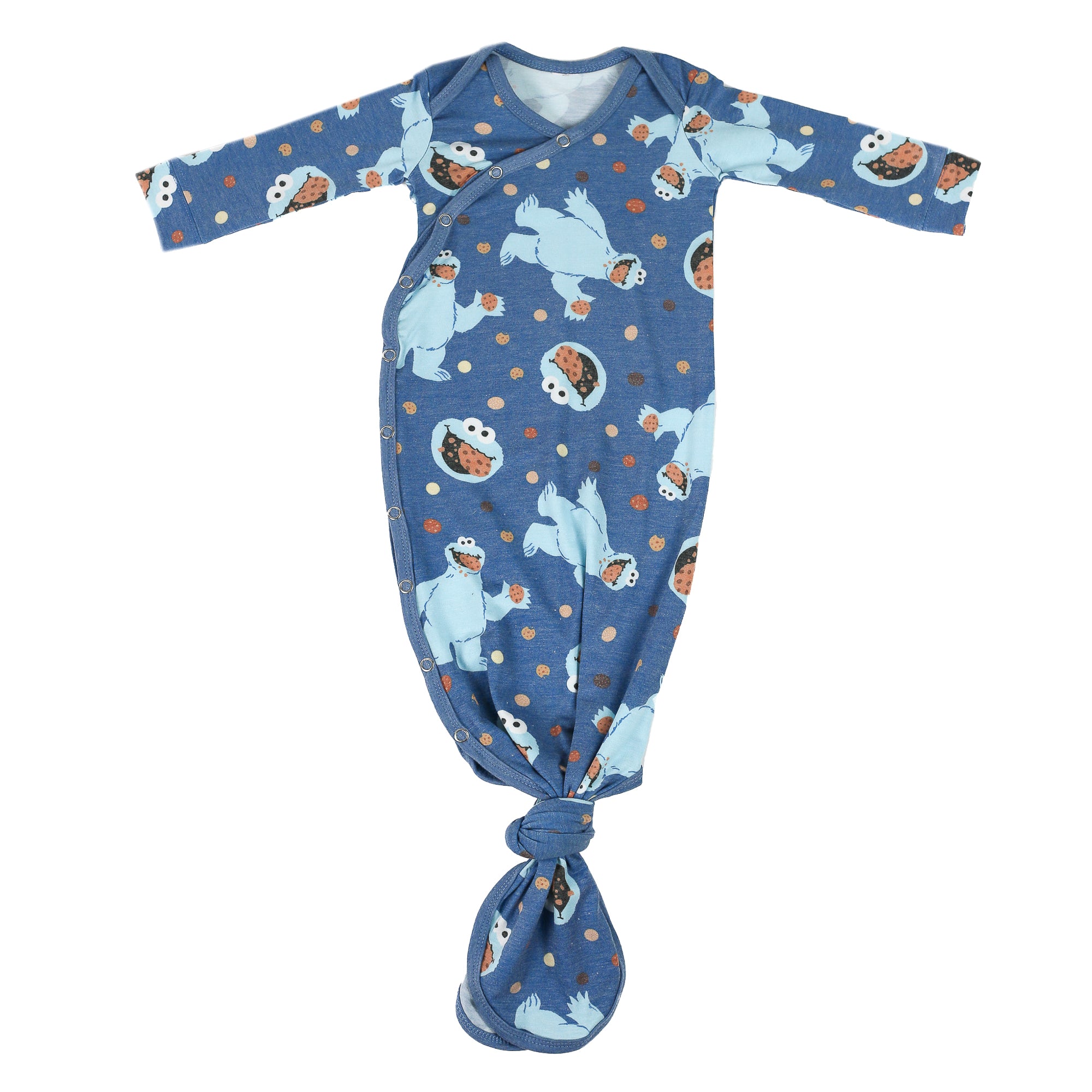 Newborn Knotted Gown - Cookie Monster