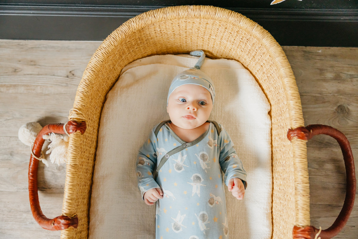 Newborn Knotted Gown Neil Copper Pearl