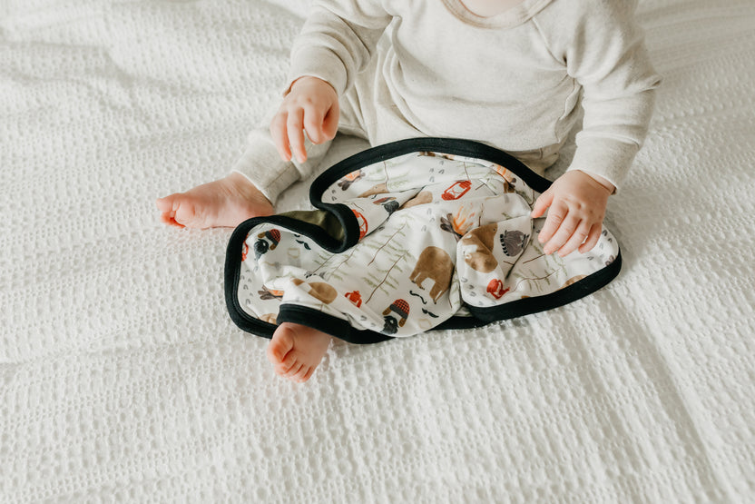 ThreeLayer Security Blanket Set Lumberjack Copper Pearl