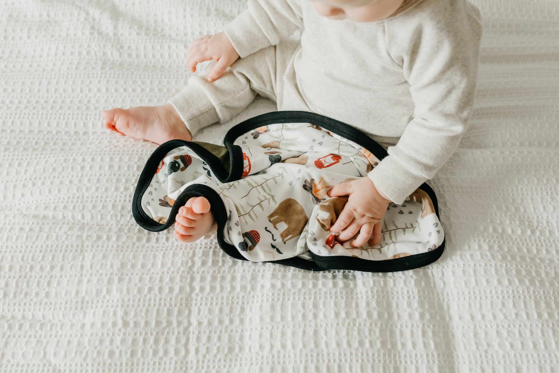 ThreeLayer Security Blanket Set Lumberjack Copper Pearl