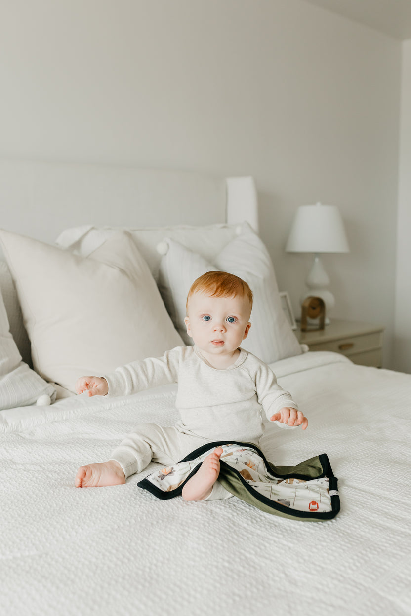 ThreeLayer Security Blanket Set Lumberjack Copper Pearl