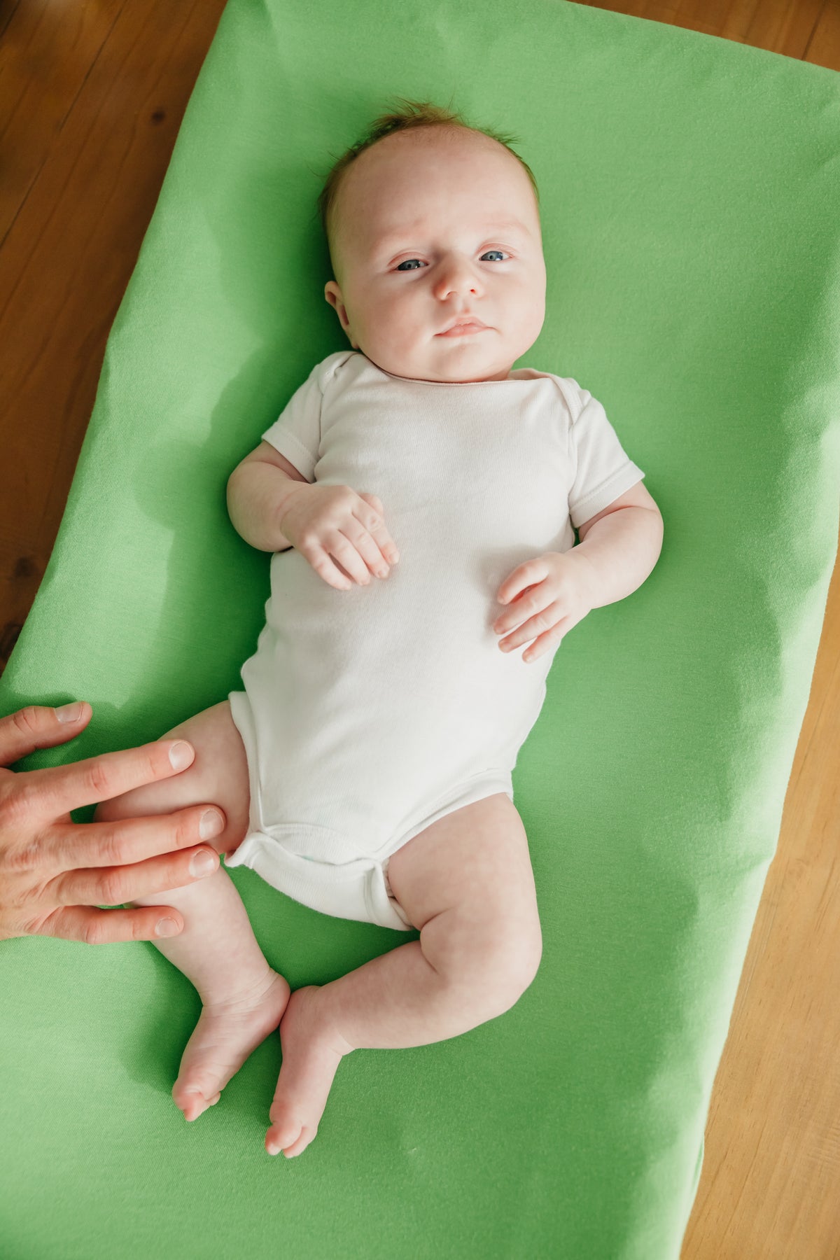 Premium Knit Diaper Changing Pad Cover Lime Copper Pearl