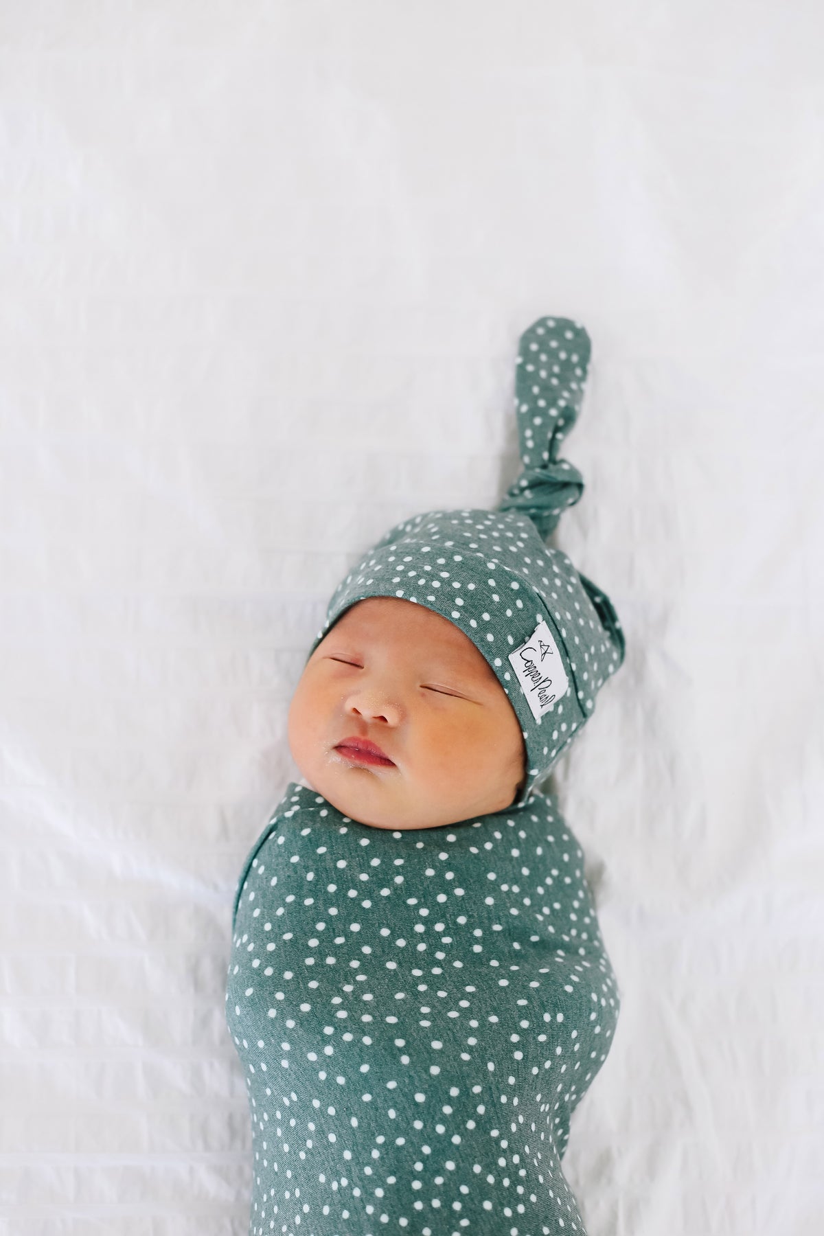 Newborn Top Knot Hat - Juniper