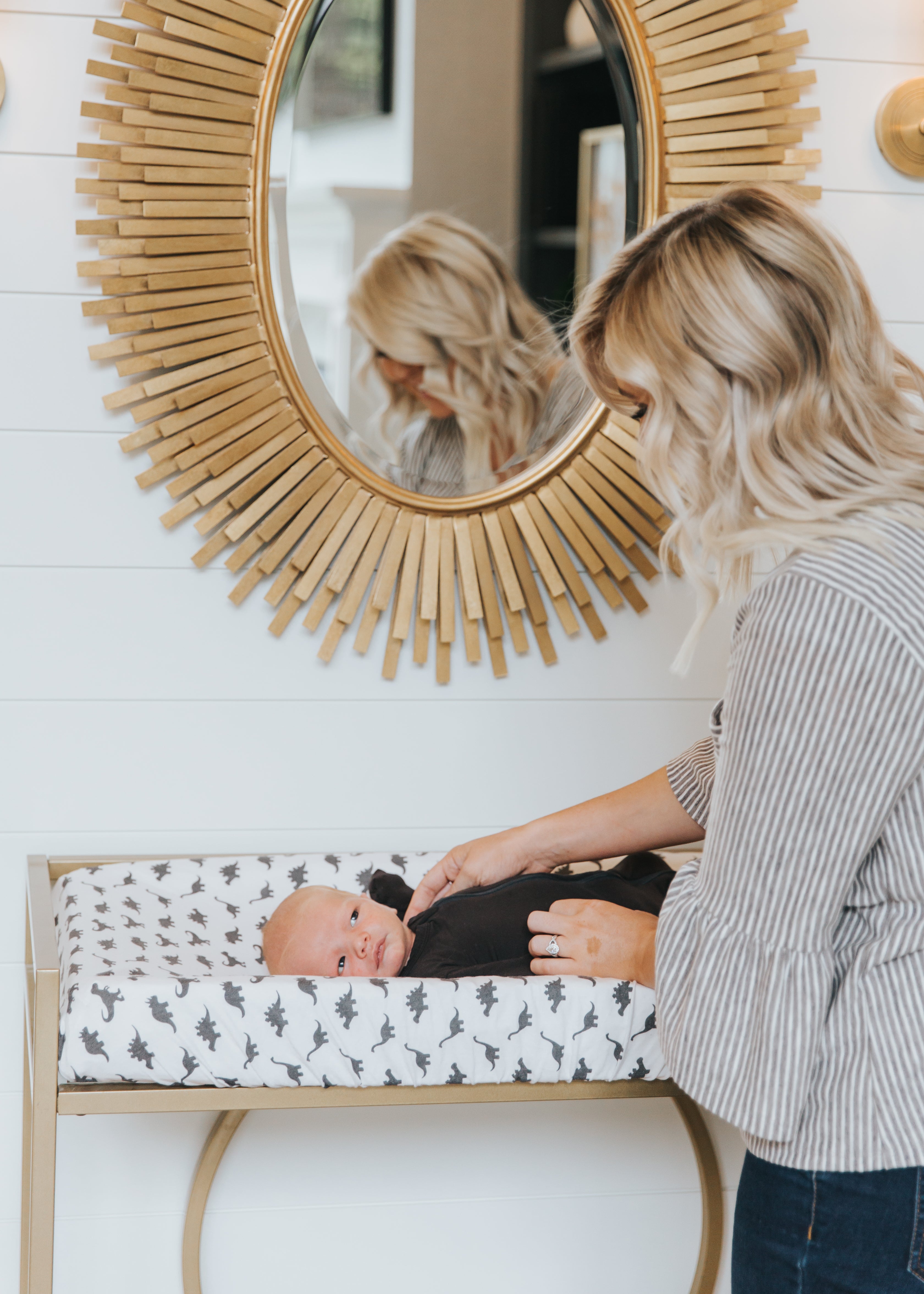 Premium Knit Diaper Changing Pad Cover Wild Copper Pearl