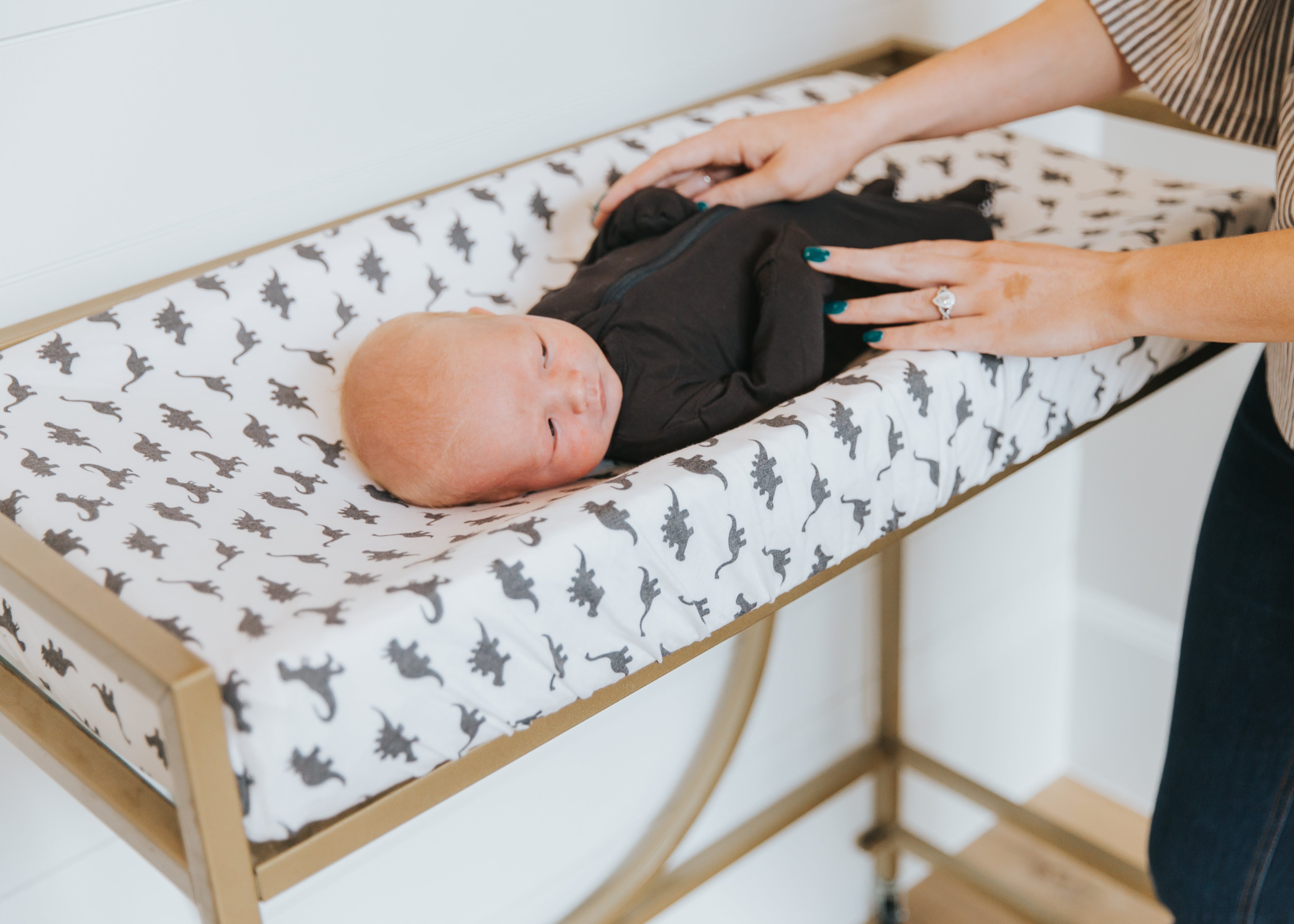 Premium Knit Diaper Changing Pad Cover Wild Copper Pearl