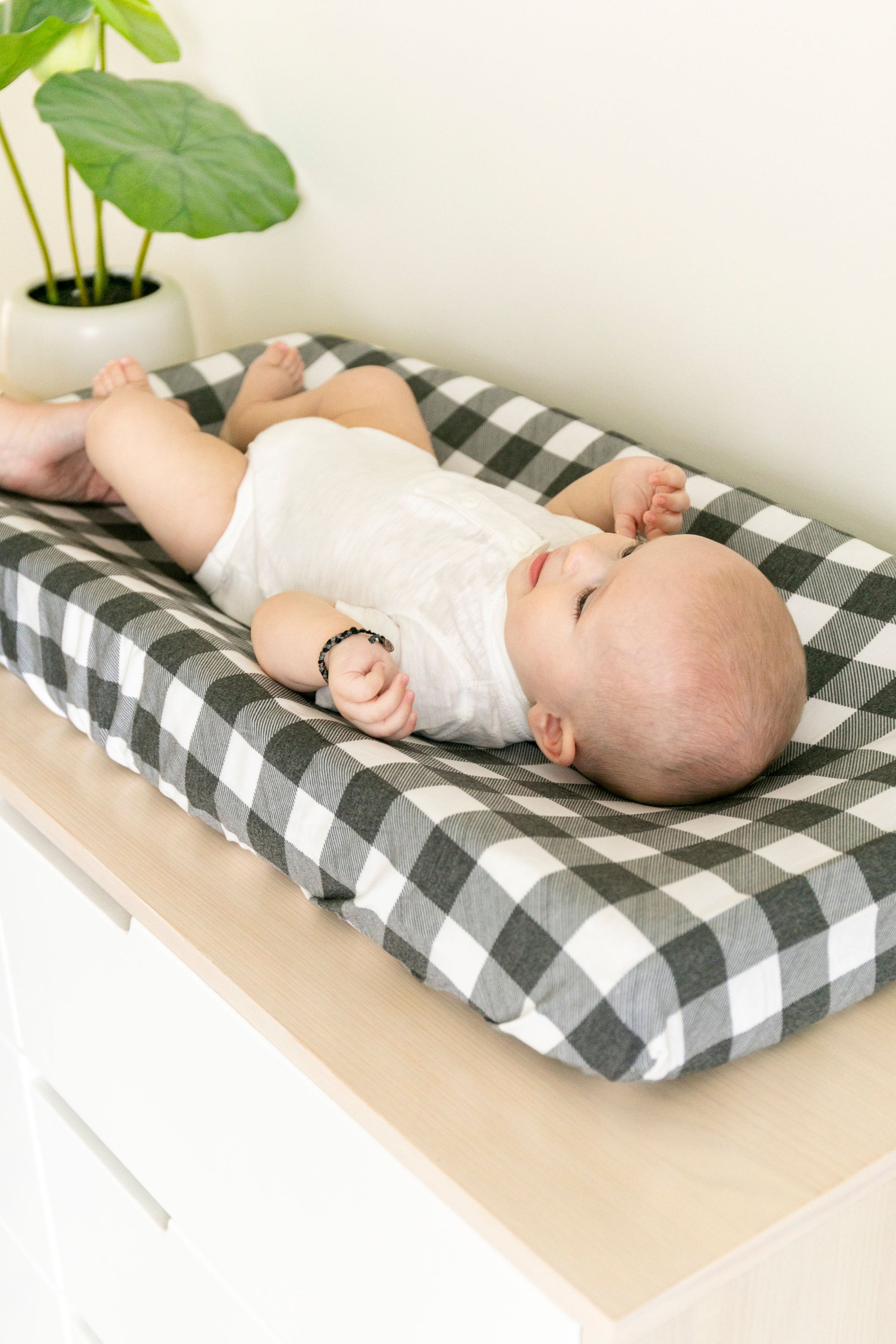 Premium Knit Diaper Changing Pad Cover Scotland Copper Pearl