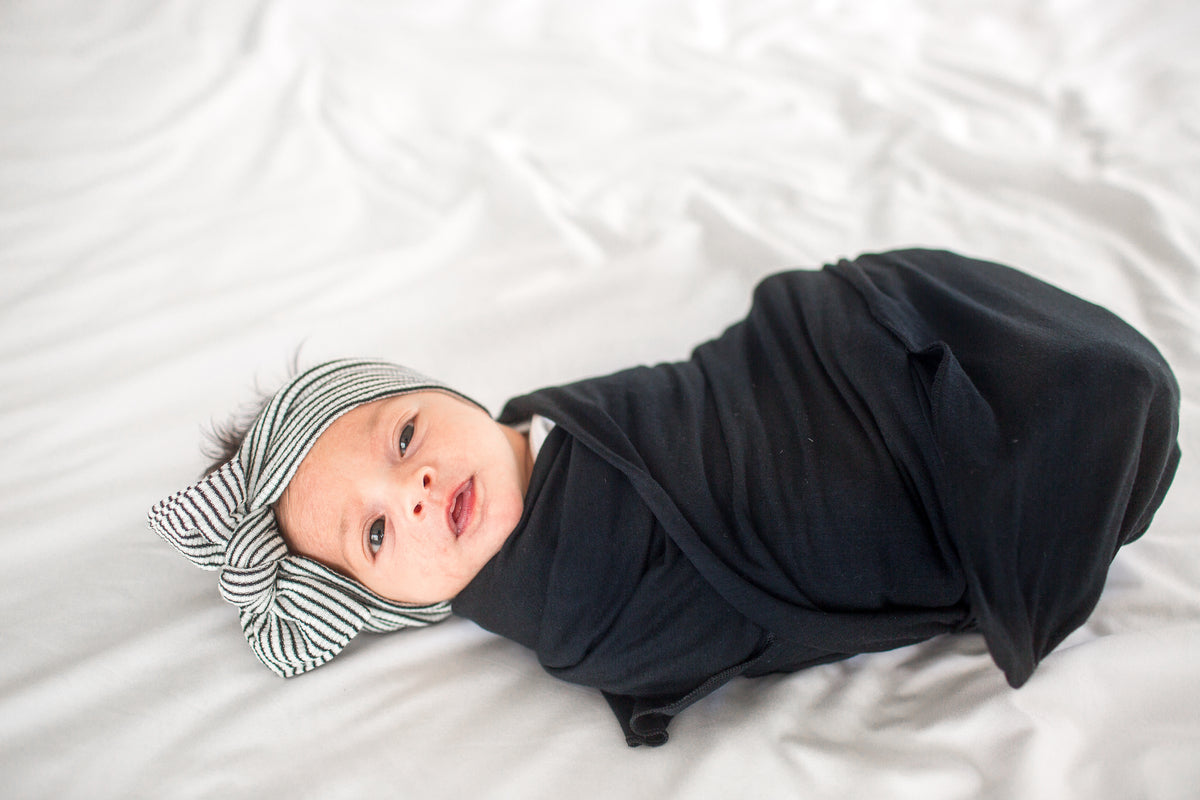 Knit Swaddle Blanket - Midnight