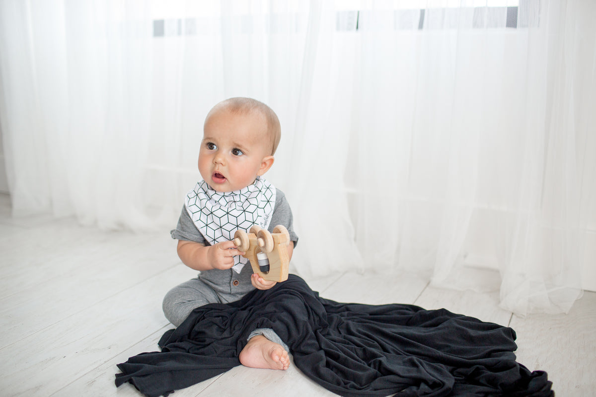 Knit Swaddle Blanket - Midnight