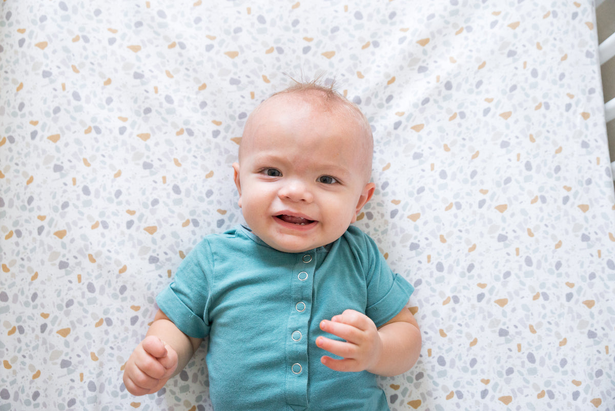 Premium Knit Fitted Crib Sheet Arlo Copper Pearl