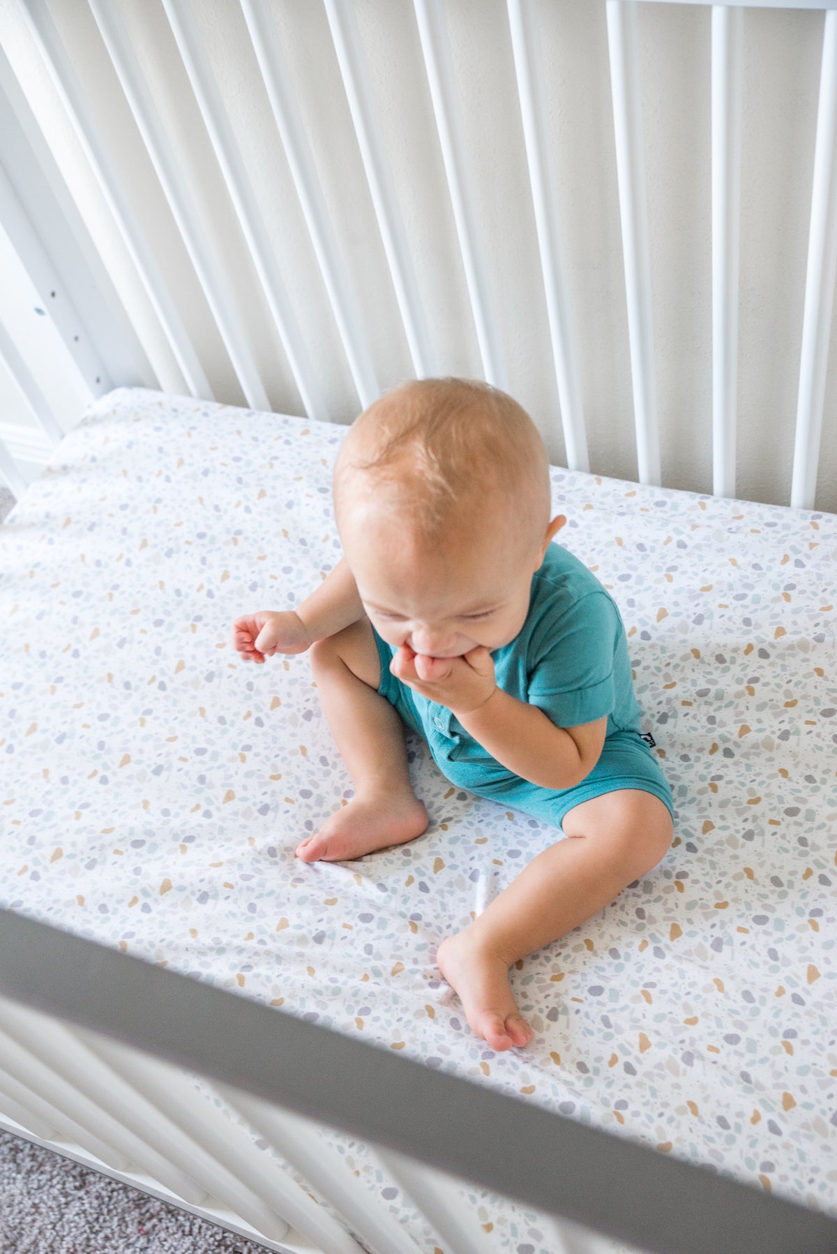 Premium Knit Fitted Crib Sheet Arlo Copper Pearl