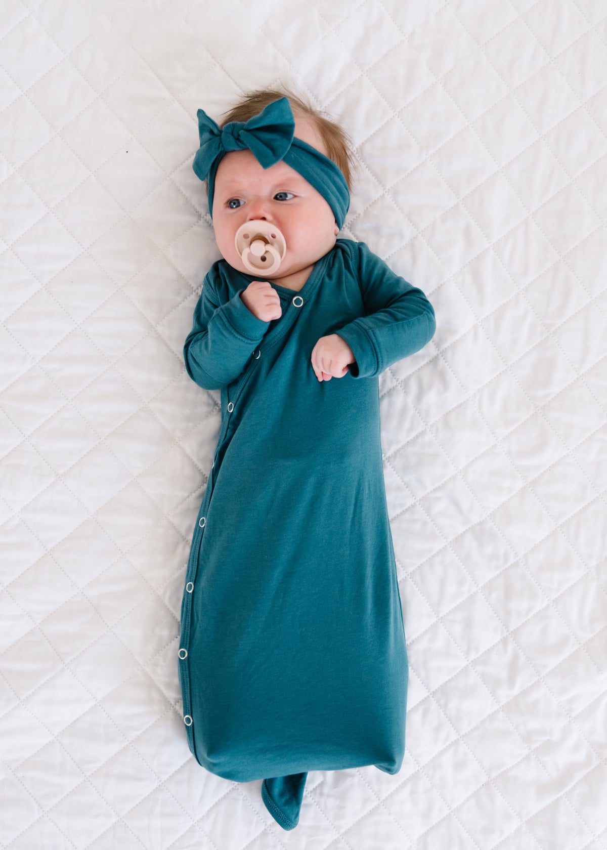 Newborn Knotted Gown - Steel
