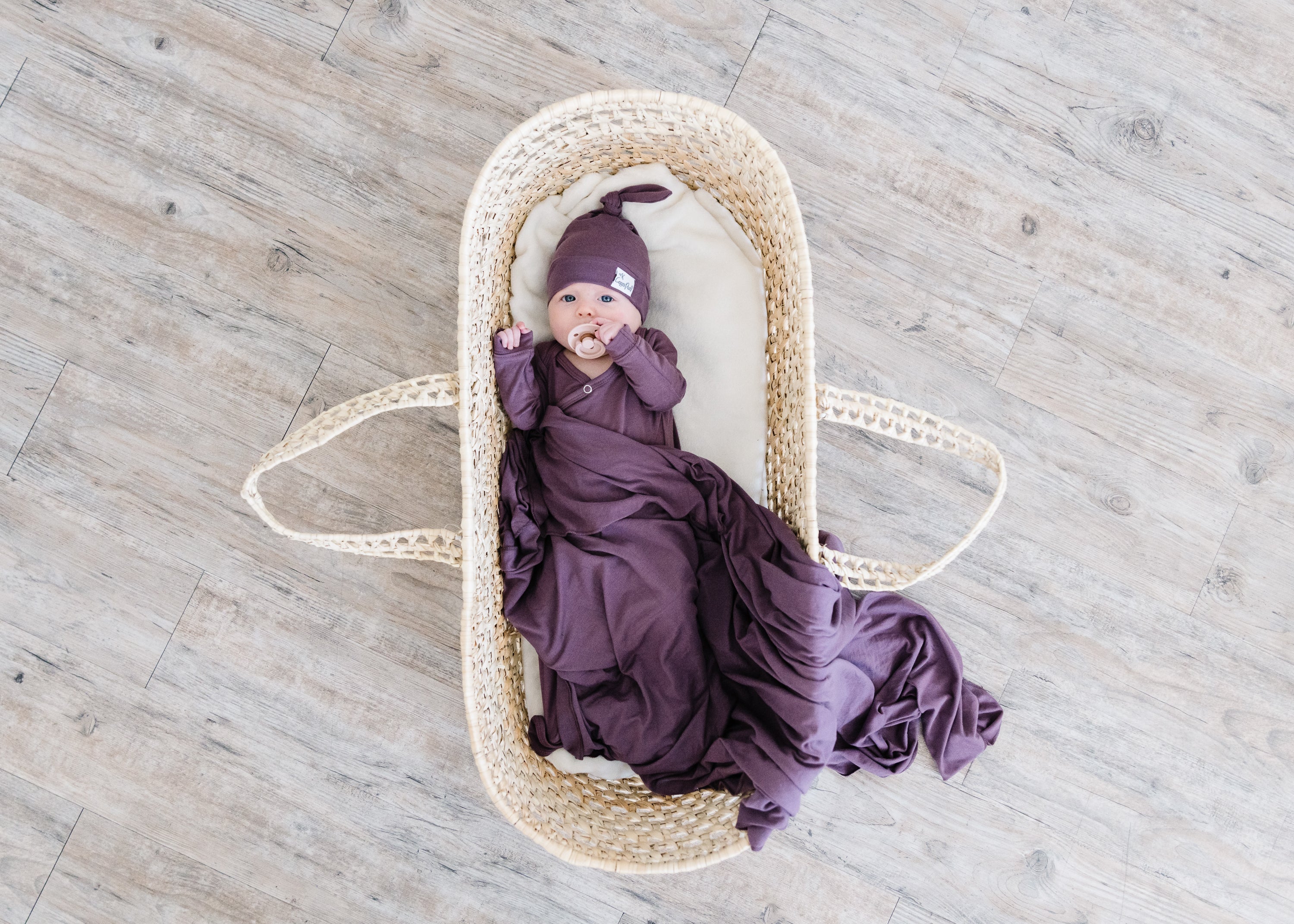 Newborn Knotted Gown - Plum