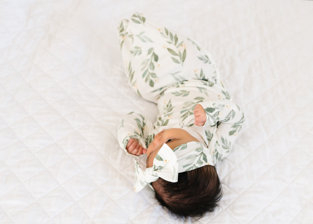 Newborn Knotted Gown - Fern