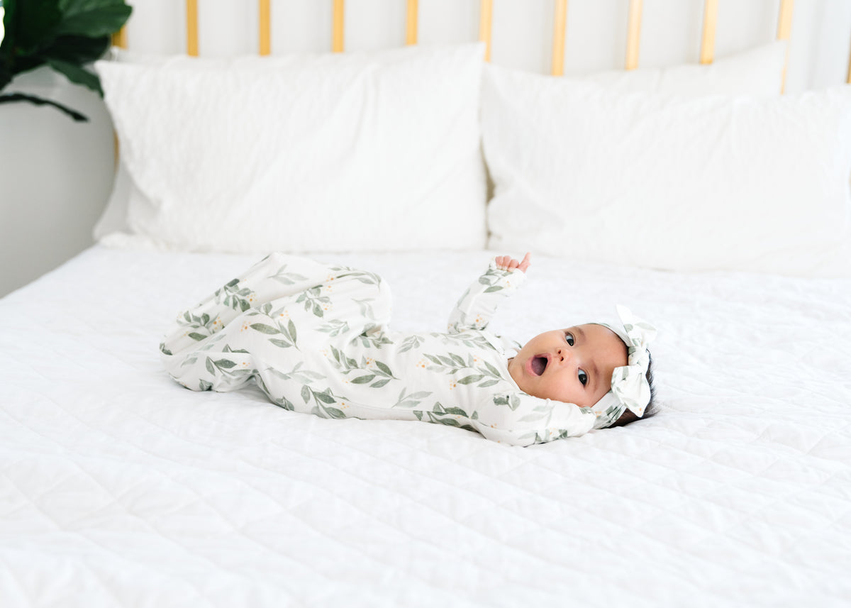 Newborn Knotted Gown - Fern
