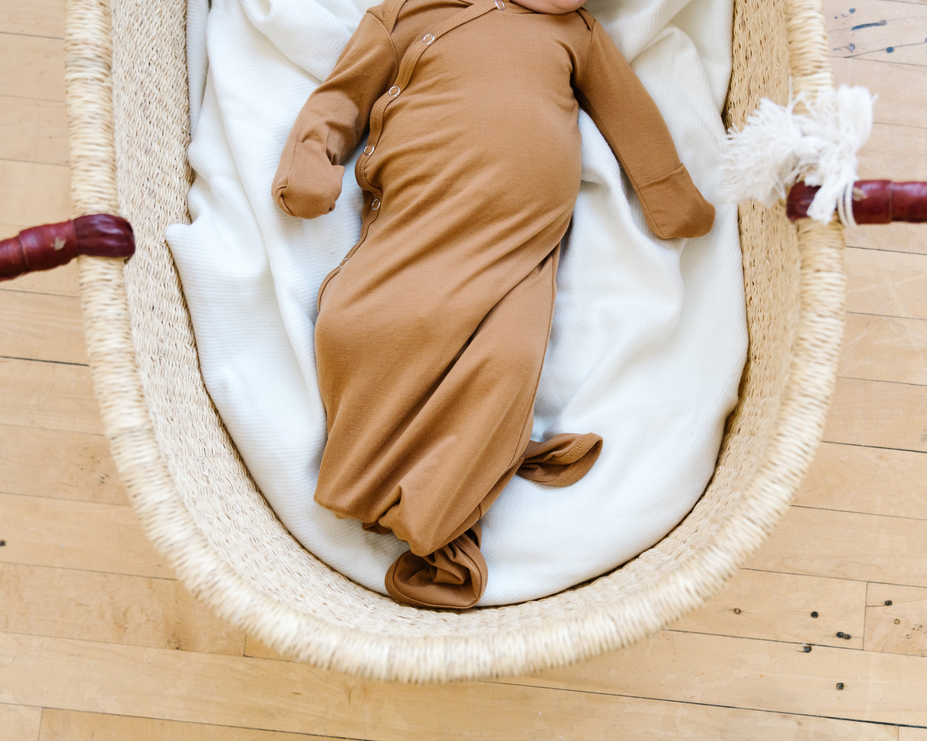 Newborn Knotted Gown - Camel