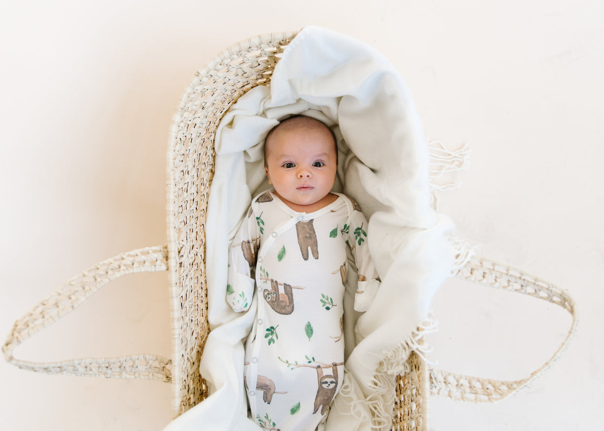 Newborn Knotted Gown - Noah