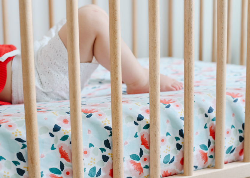 Premium Knit Fitted Crib Sheet Leilani Copper Pearl