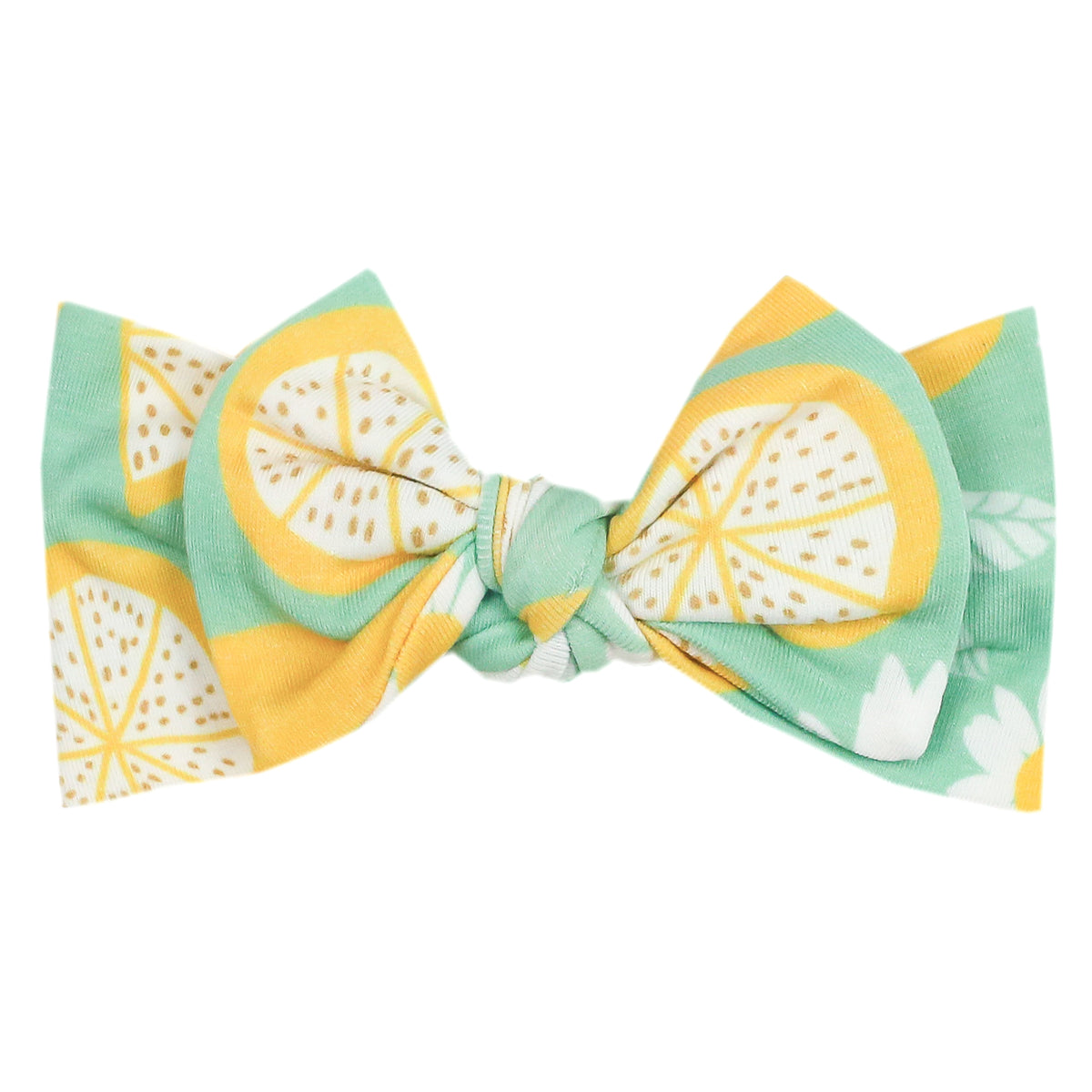 Knit Headband Bow - Lemon